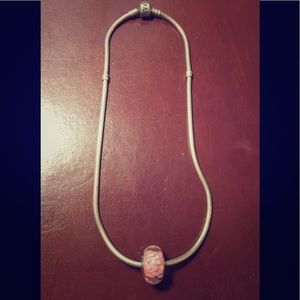 Pandora 16” Necklace and Pink Giant Murano